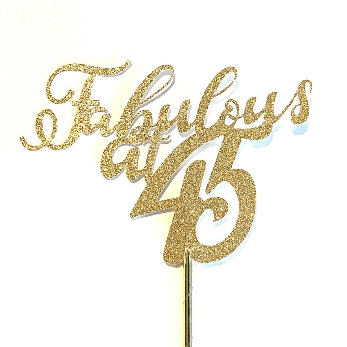 Taarttopper | Cake topper | Verjaardag | Fabulous 45|14 cm | Gloud glitter | karton papier